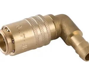 Муфта БРС с угловым штуцером под резиновый шланг